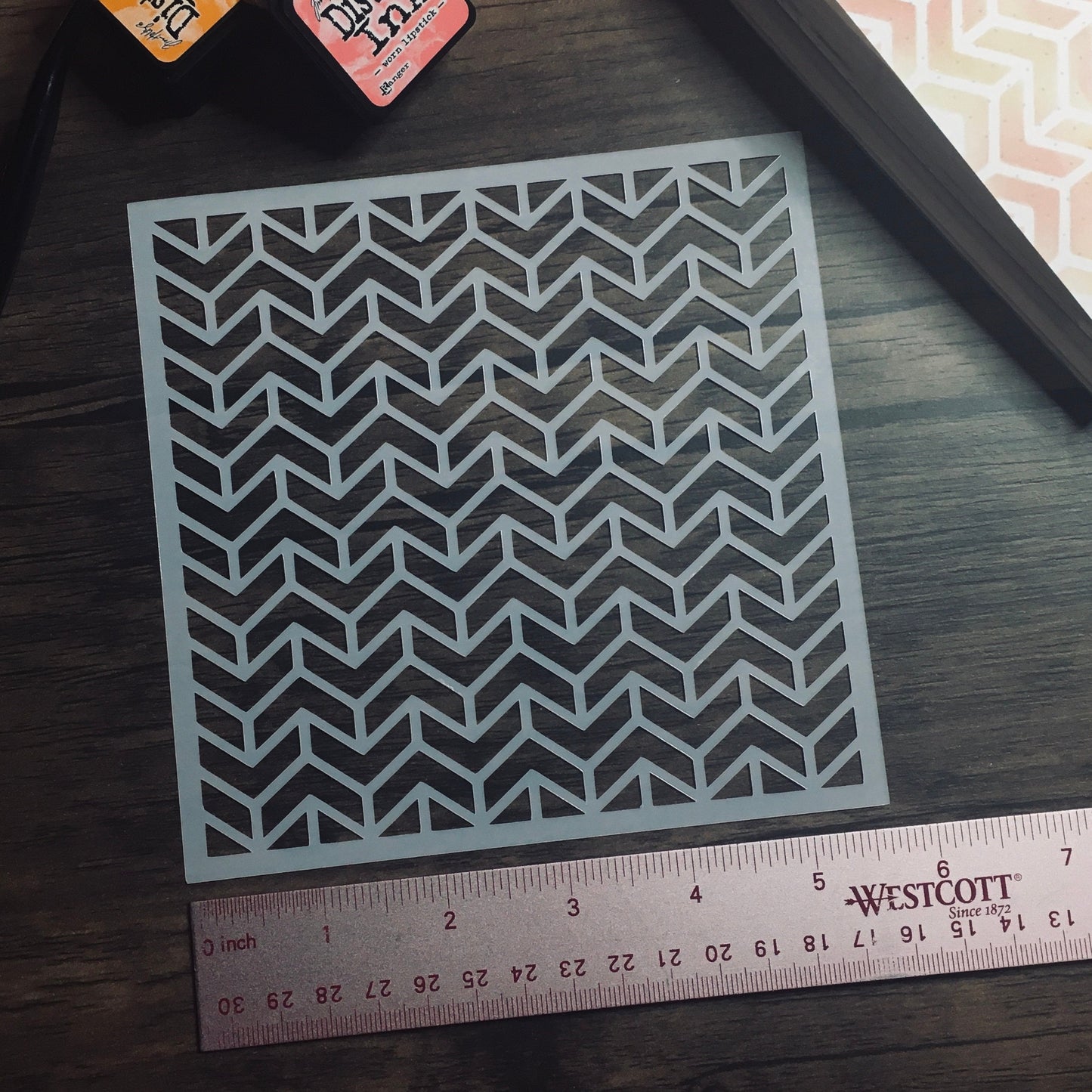 Chevron Pattern Stencil /Inking cover  Planner/Bullet Journal/Art Journal/Inking Stencil