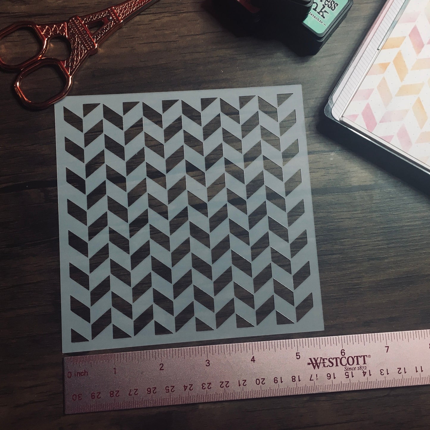 Herringbone Pattern Stencil /Inking cover  Planner/Bullet Journal/Art Journal/Inking Stencil