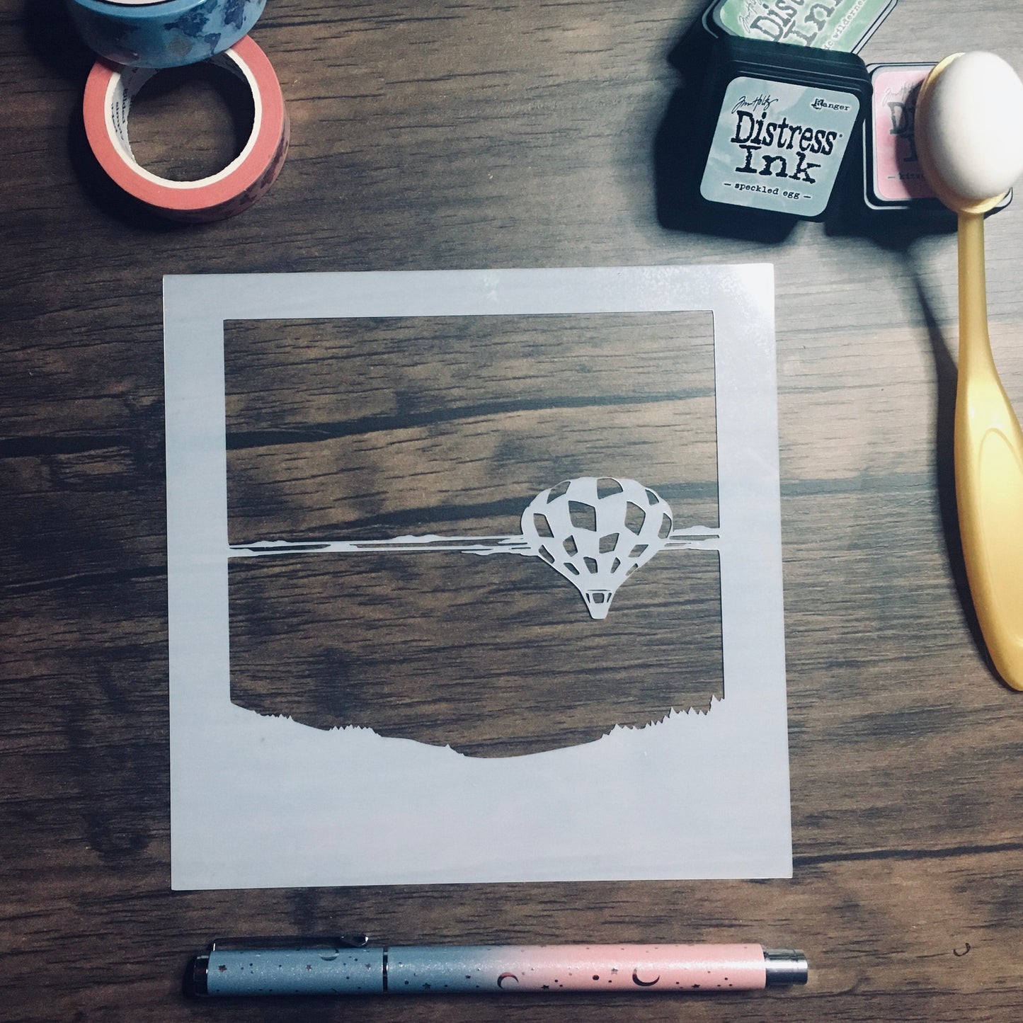 Hot Air Balloons Scene builder set (5 stencils or buy each separately!) /Inking cover  Planner/Bullet Journal/Art Journal/Inking Stencil