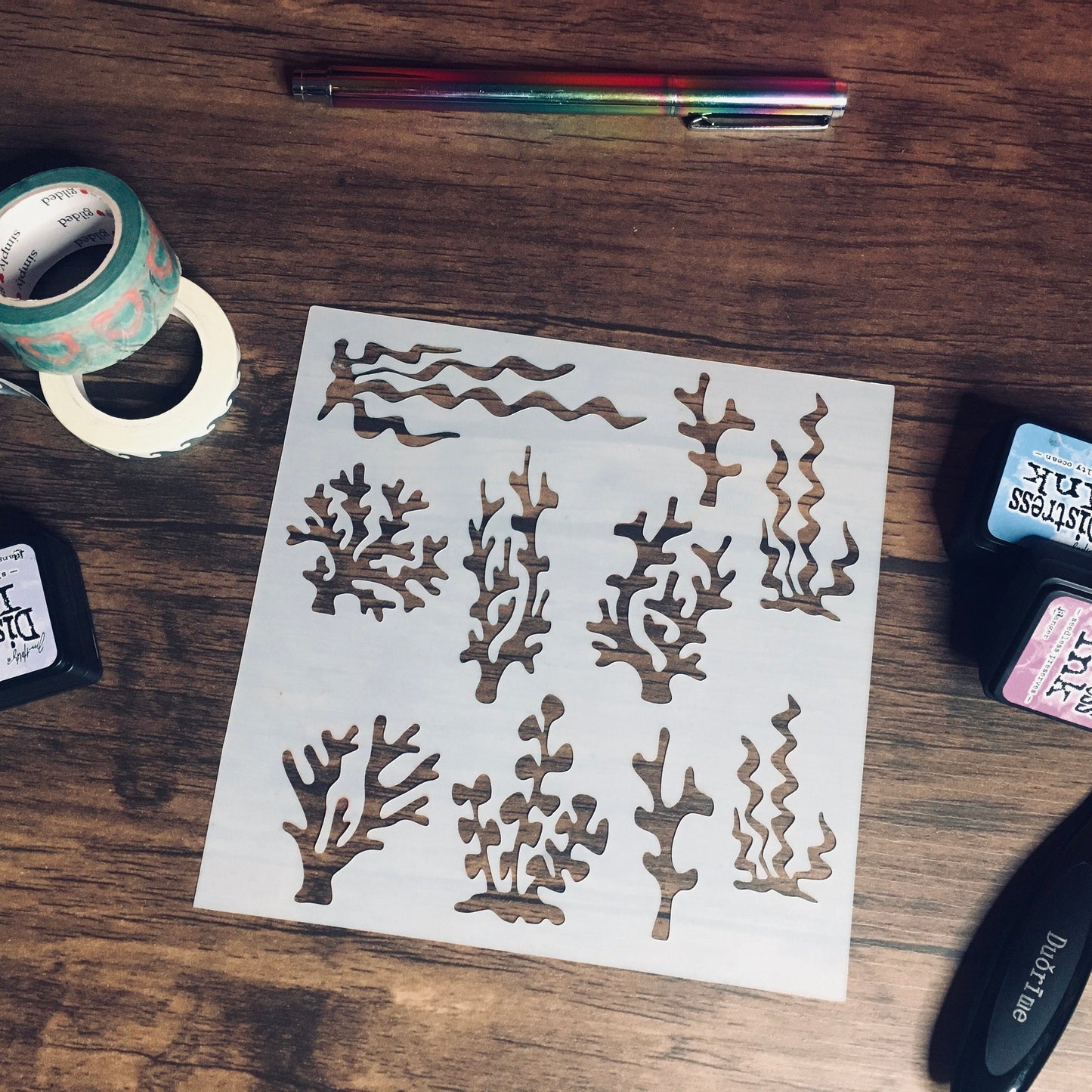 Coral Stencil Stencil /Inking cover Planner/Bullet Journal/Art Journal/Inking Stencil Ocean