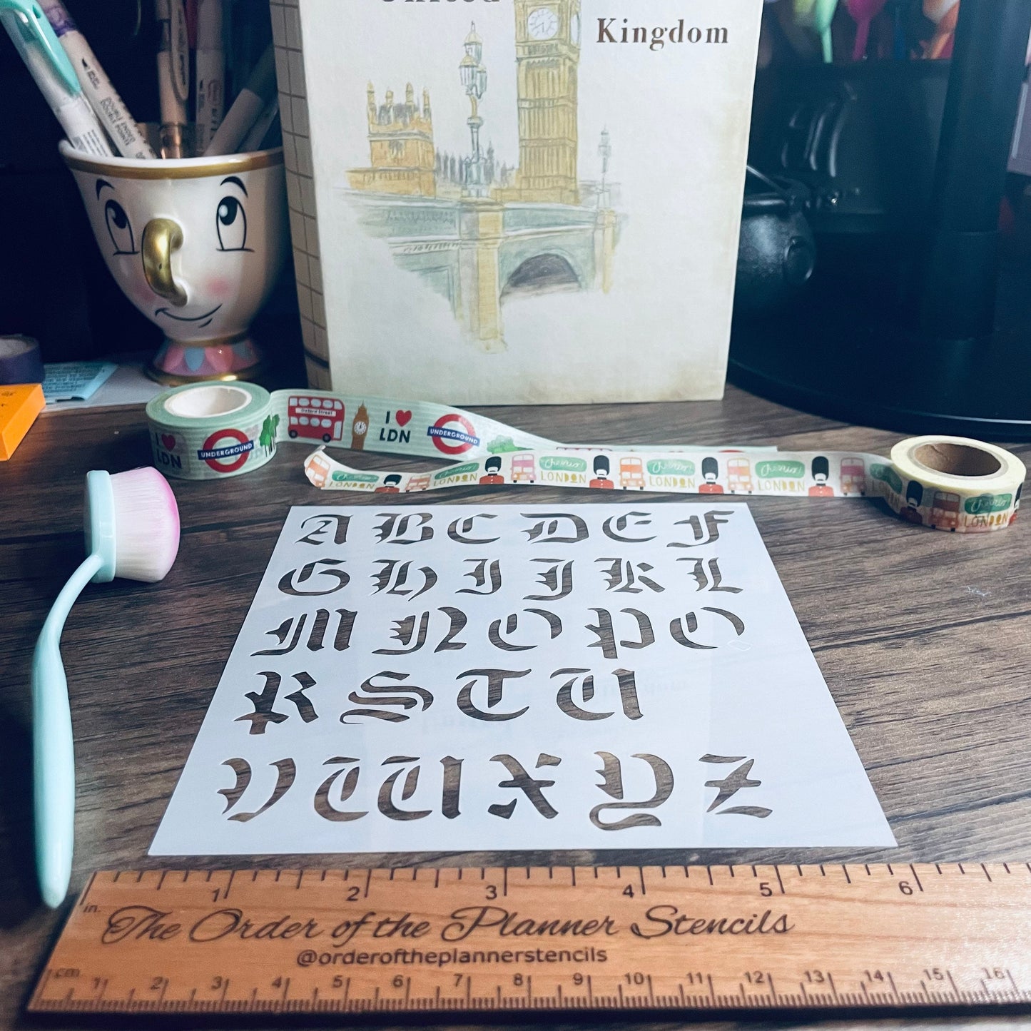 Old English Font Stencil /Inking cover Planner/Bullet Journal/Art Journal/Inking Stencil