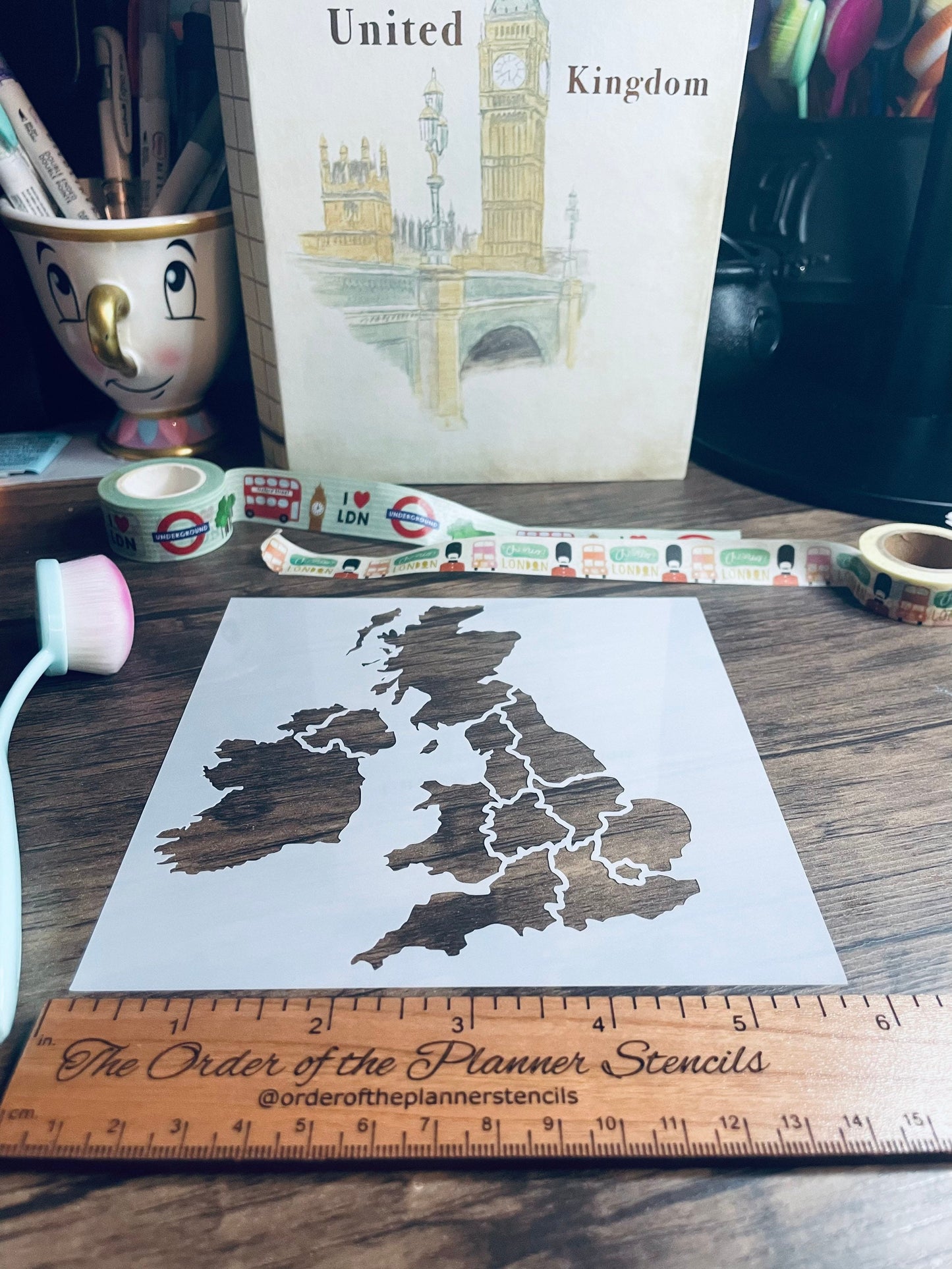 British Isles Map Stencil /Inking cover  Planner/Bullet Journal/Art Journal/Inking Stencil