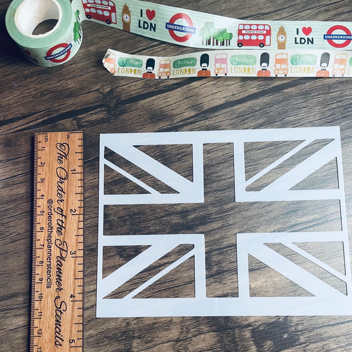 UK Flag Stencil /Inking cover  Planner/Bullet Journal/Art Journal/Inking Stencil