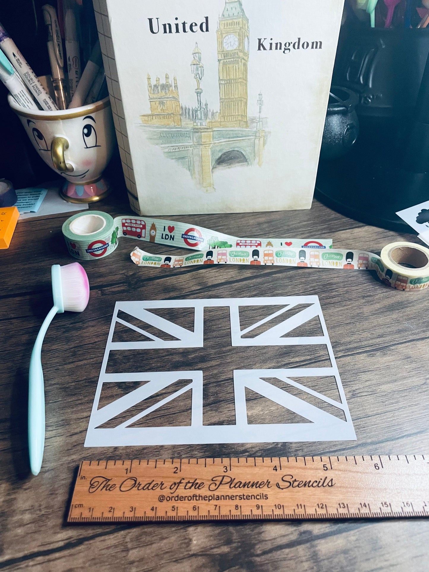 UK Flag Stencil /Inking cover  Planner/Bullet Journal/Art Journal/Inking Stencil