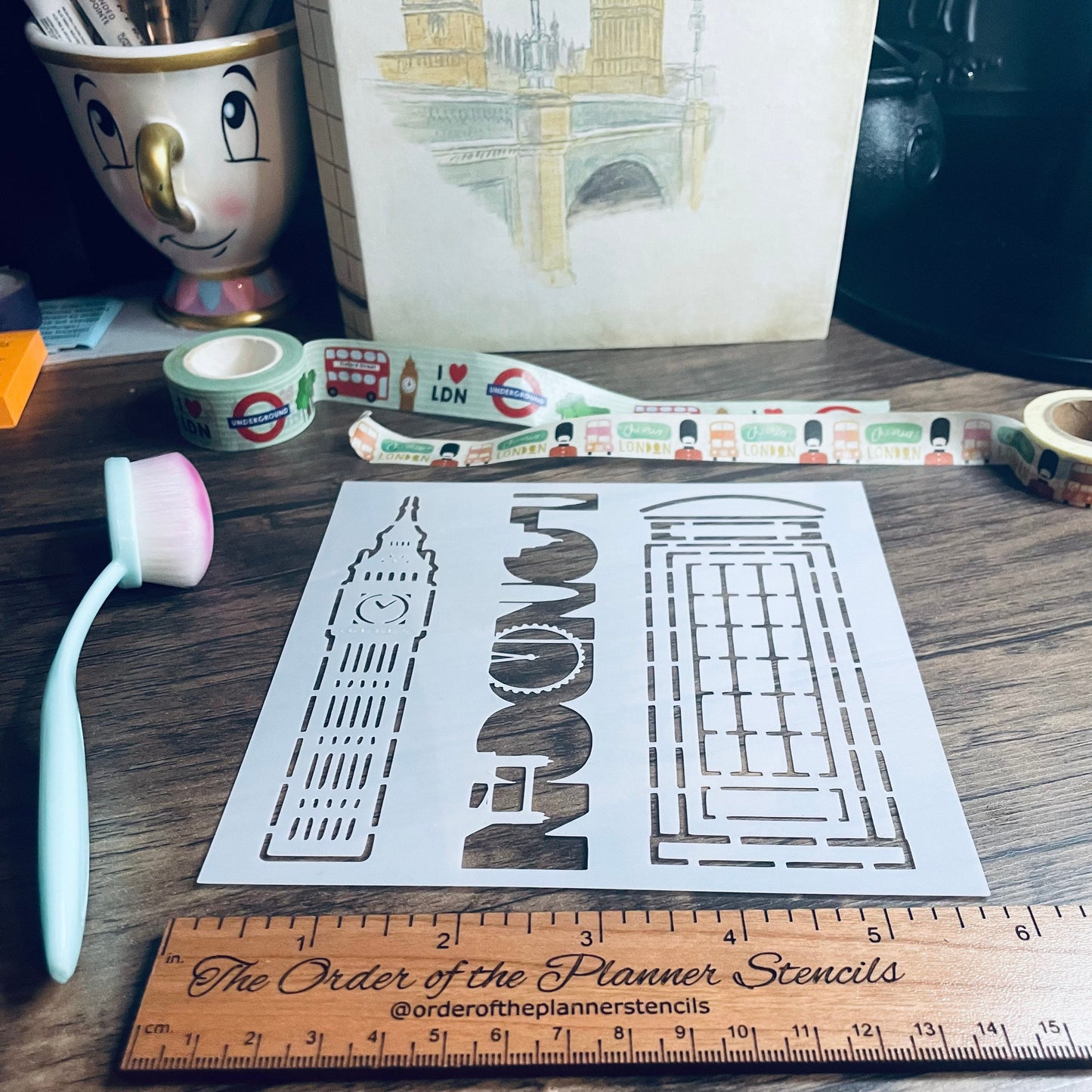 London Sidebars Stencil /Inking cover  Planner/Bullet Journal/Art Journal/Inking Stencil