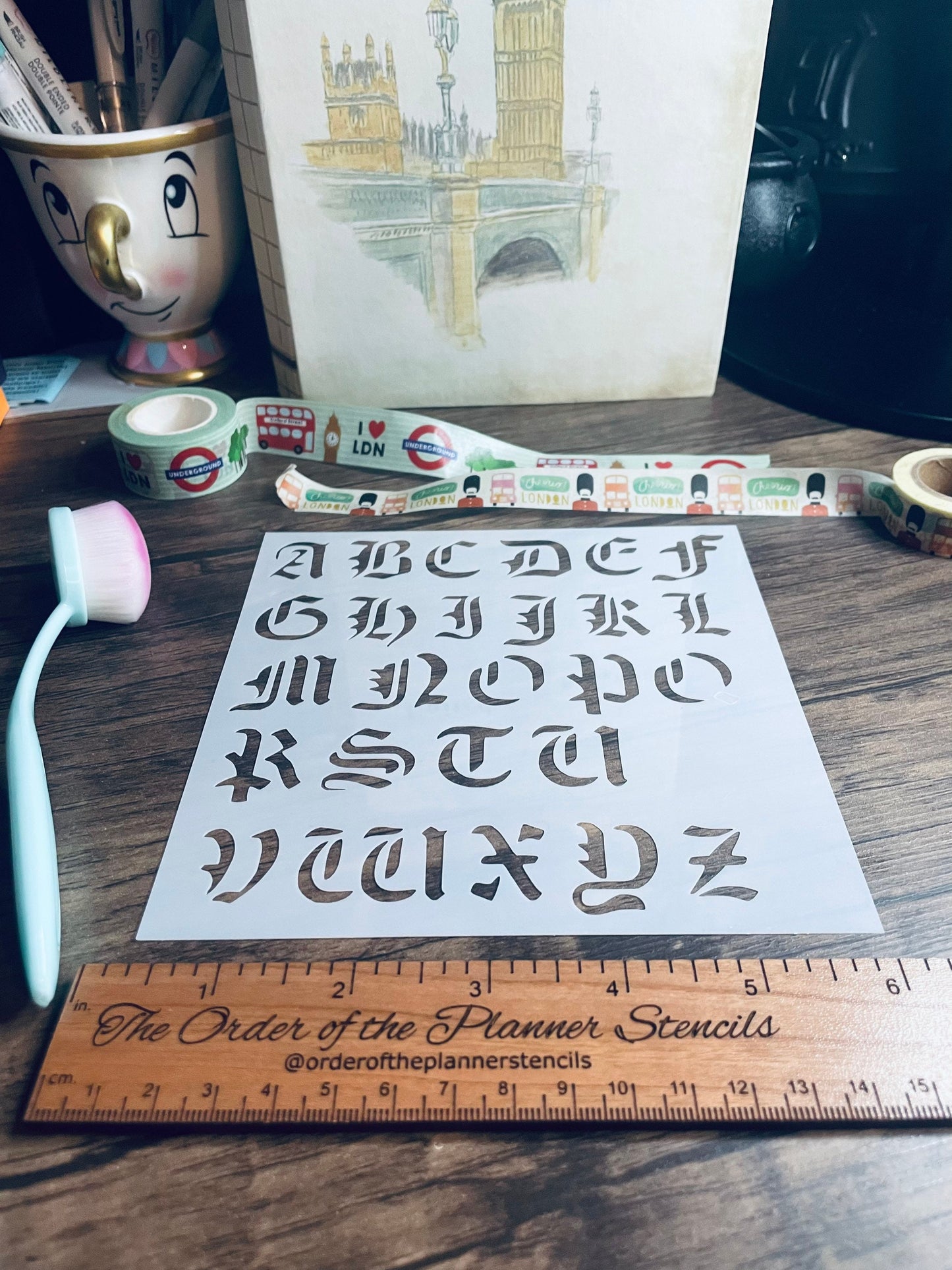 Old English Font Stencil /Inking cover Planner/Bullet Journal/Art Journal/Inking Stencil