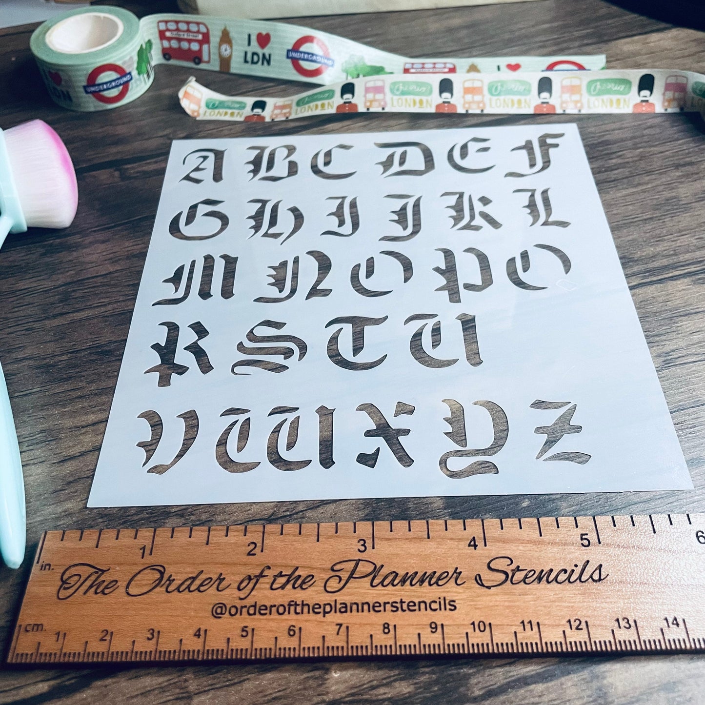 Old English Font Stencil /Inking cover Planner/Bullet Journal/Art Journal/Inking Stencil