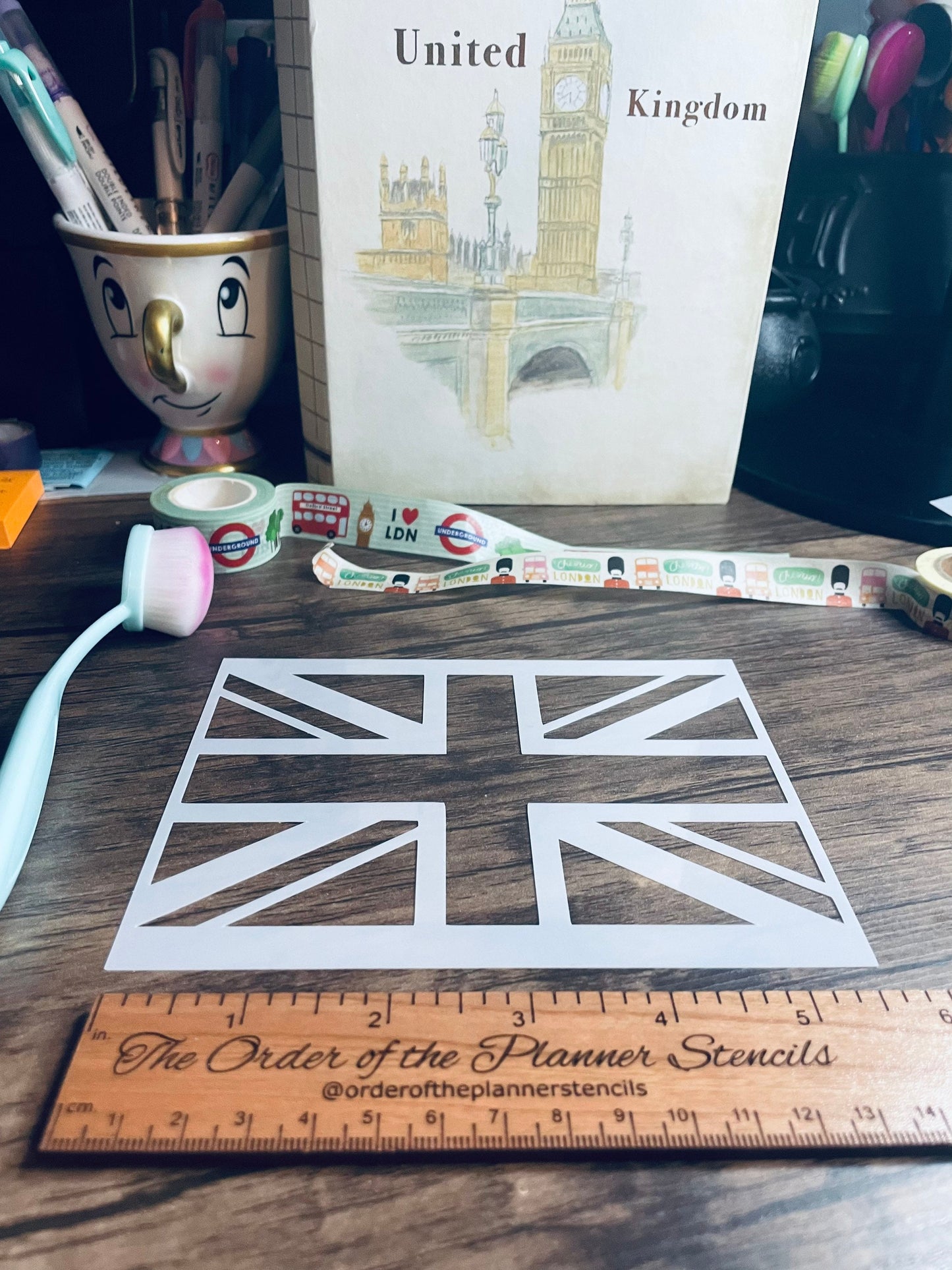 UK Flag Stencil /Inking cover  Planner/Bullet Journal/Art Journal/Inking Stencil