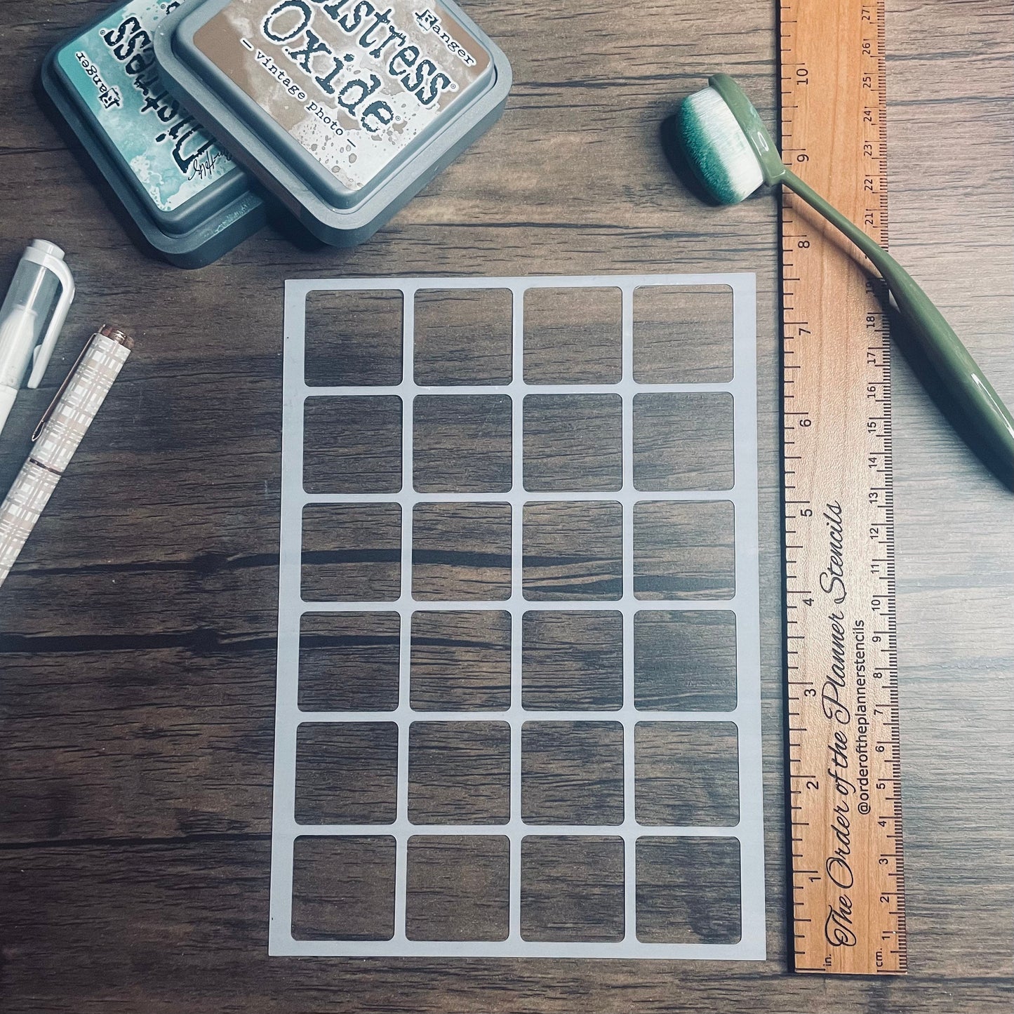 Rounded Boxes Calendar Builder A5 Stencil /Inking cover Planner/Bullet Journal/Art Journal/Inking Stencil