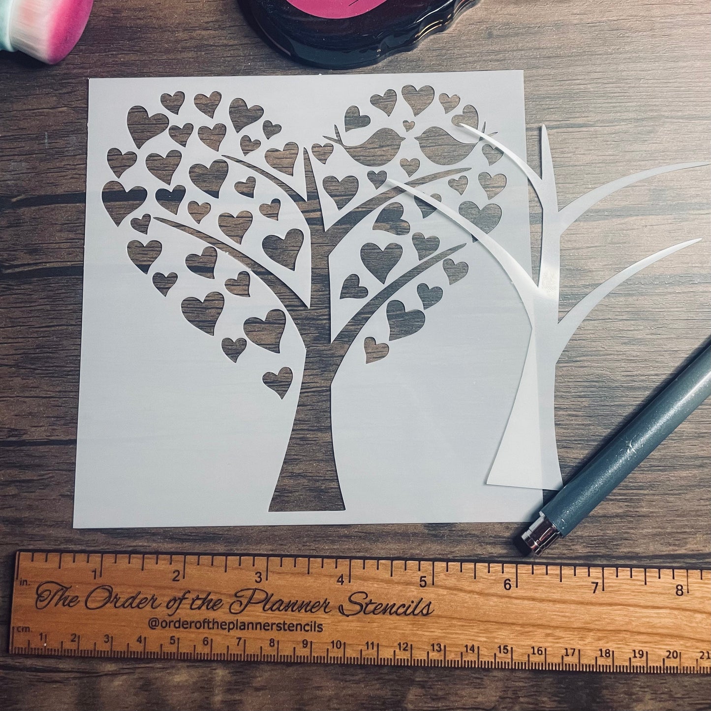 Heart Tree Two Piece Stencil  Planner/Bullet Journal/Art Journal/Inking Stencil/ bujo planner craft stencil inking card making