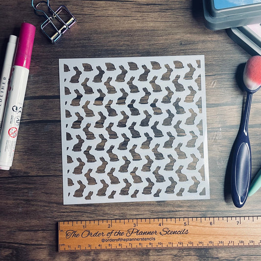 Bunnies Pattern Small Planner/Bullet Journal/Art Journal/Inking Stencil/ bujo planner craft stencil inking card making