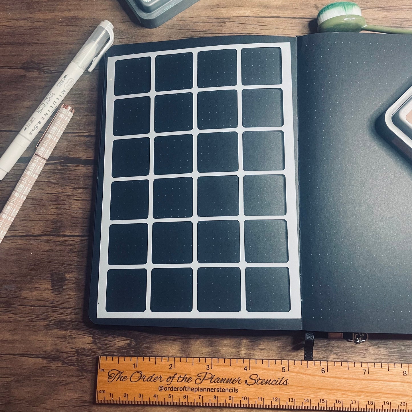 Rounded Boxes Calendar Builder A5 Stencil /Inking cover Planner/Bullet Journal/Art Journal/Inking Stencil
