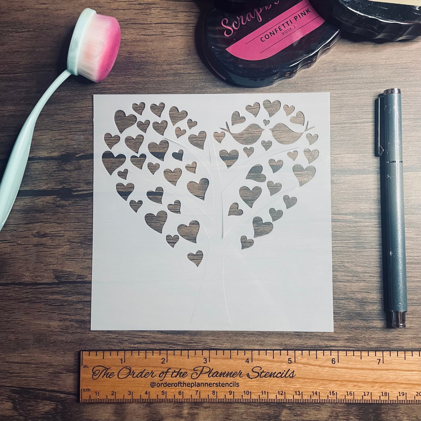 Heart Tree Two Piece Stencil  Planner/Bullet Journal/Art Journal/Inking Stencil/ bujo planner craft stencil inking card making