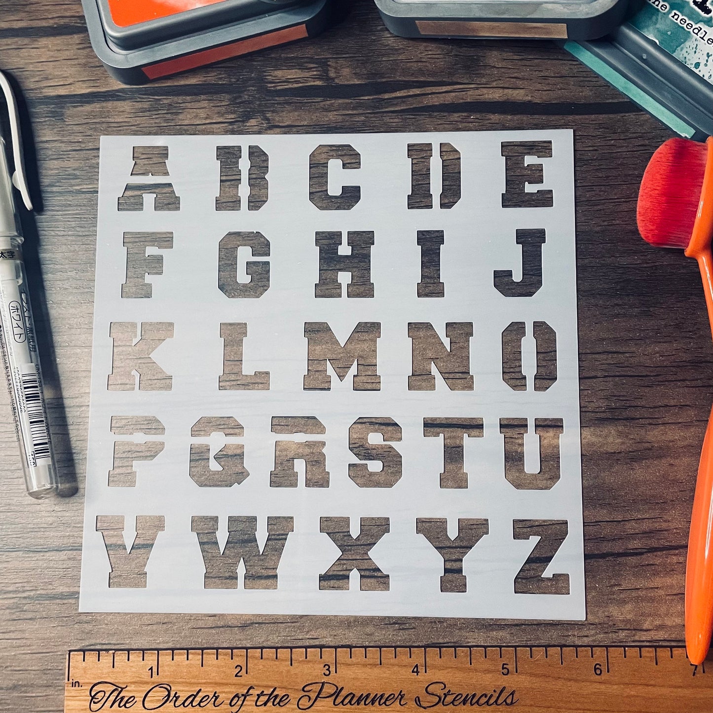 Varsity Font Stencil Planner/Bullet Journal/Art Journal/Inking Stencil/ bujo planner craft stencil inking card making