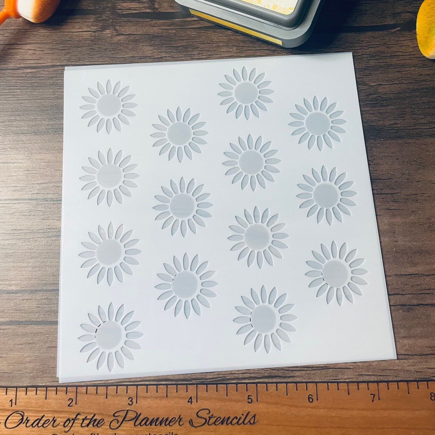 Sunflower Pattern 2 Piece Stencil Planner/Bullet Journal/Art Journal/Inking Stencil/ bujo planner craft stencil inking card making