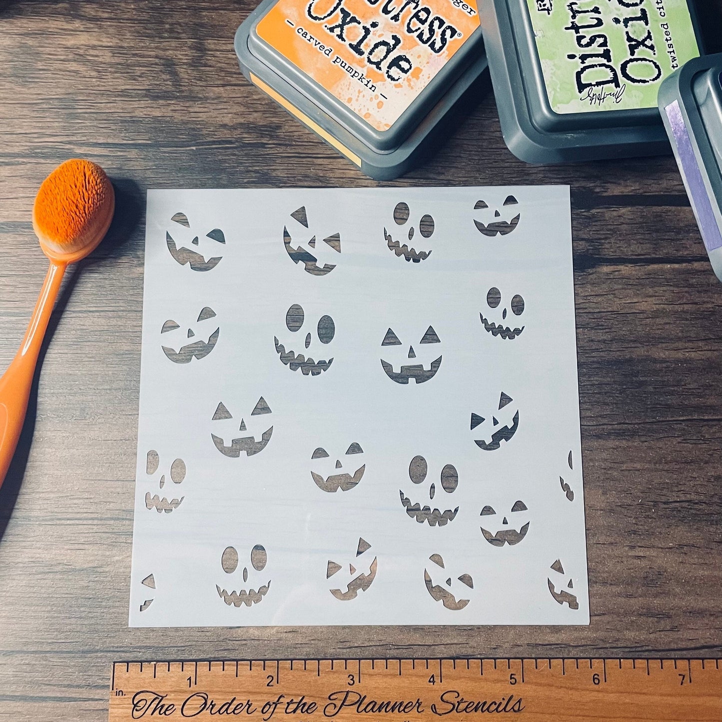 Pumpkin Faces Stencil Planner/Bullet Journal/Art Journal/Inking Stencil/ bujo planner craft stencil inking card making