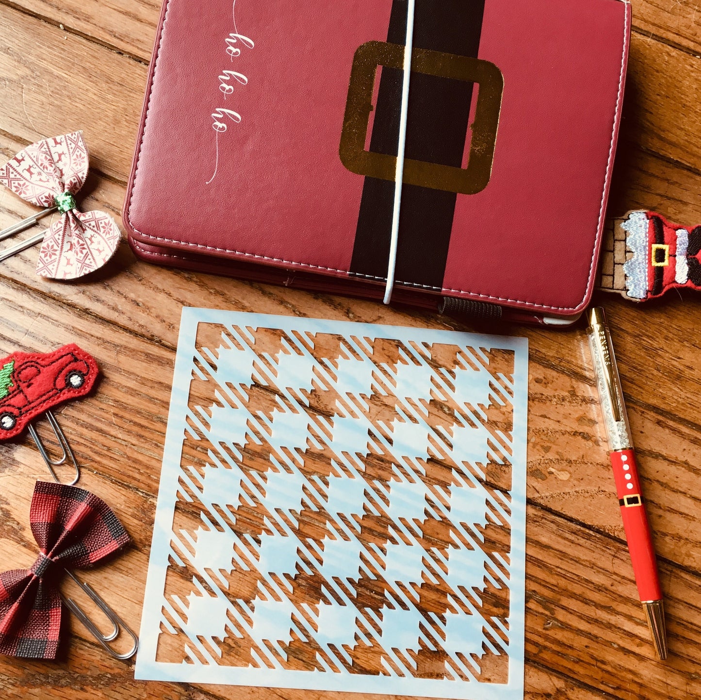 Buffalo Plaid Cover Stencil  Planner/Bullet Journal/Art Journal/Inking Stencil/holiday DIY Christmas Cards Christams Tags
