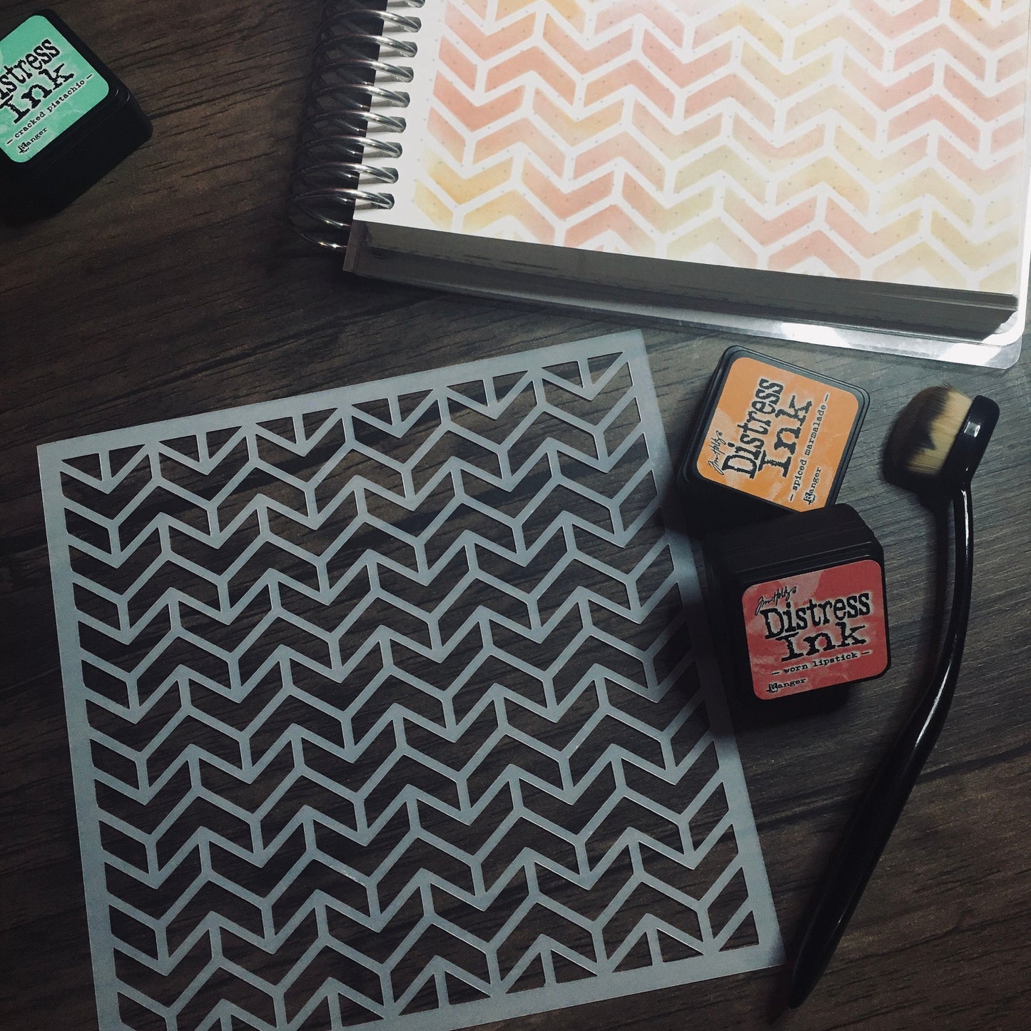Chevron Pattern Stencil /Inking cover  Planner/Bullet Journal/Art Journal/Inking Stencil