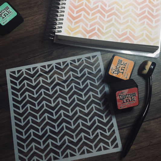 Chevron Pattern Stencil /Inking cover  Planner/Bullet Journal/Art Journal/Inking Stencil