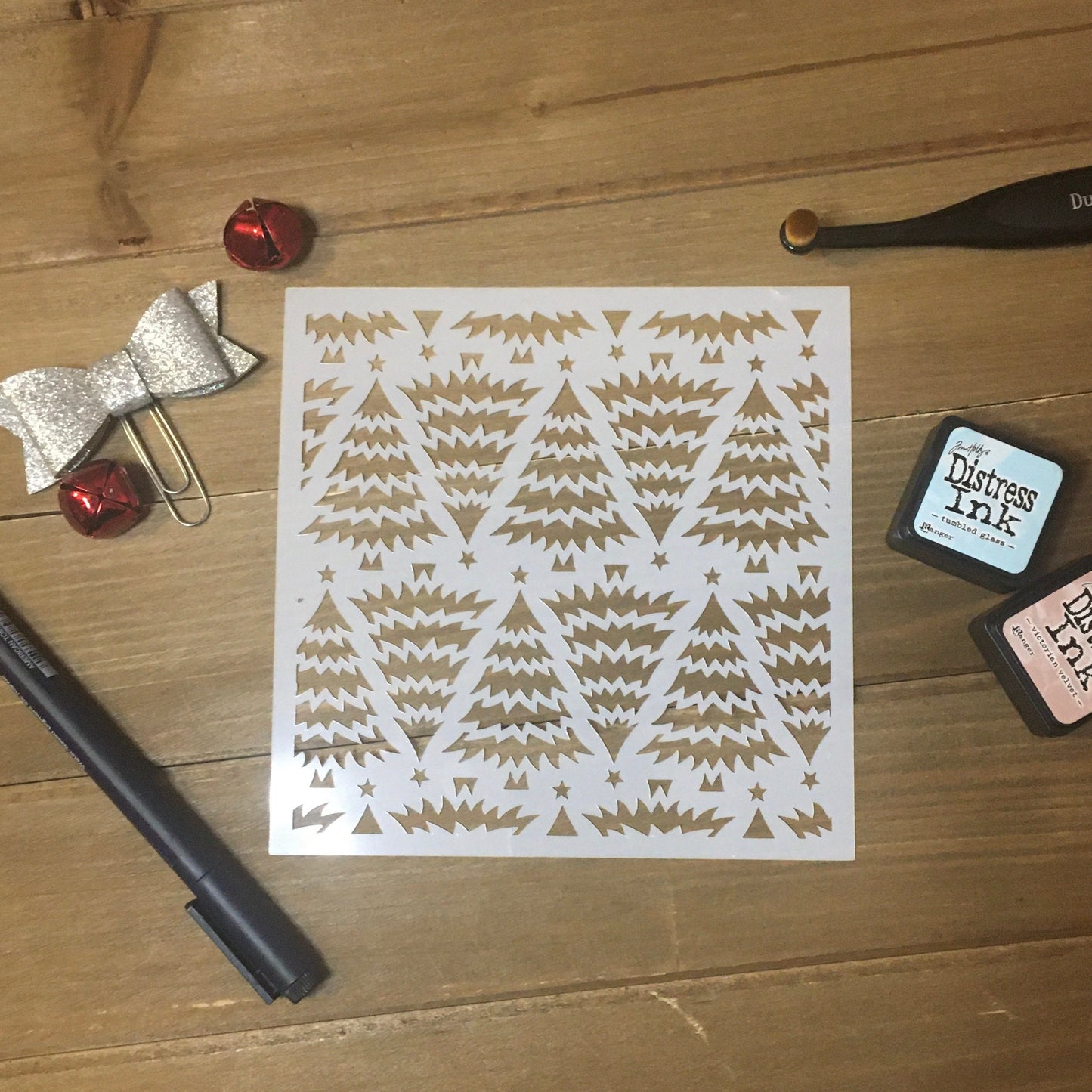 Christmas Tree Pattern Stencil /Inking cover Planner/Bullet Journal/Art Journal/Inking Stencil