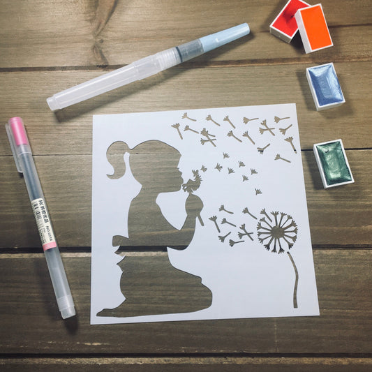 Dandelion Wishes Stencil /Inking cover  Planner/Bullet Journal/Art Journal/Inking Stencil