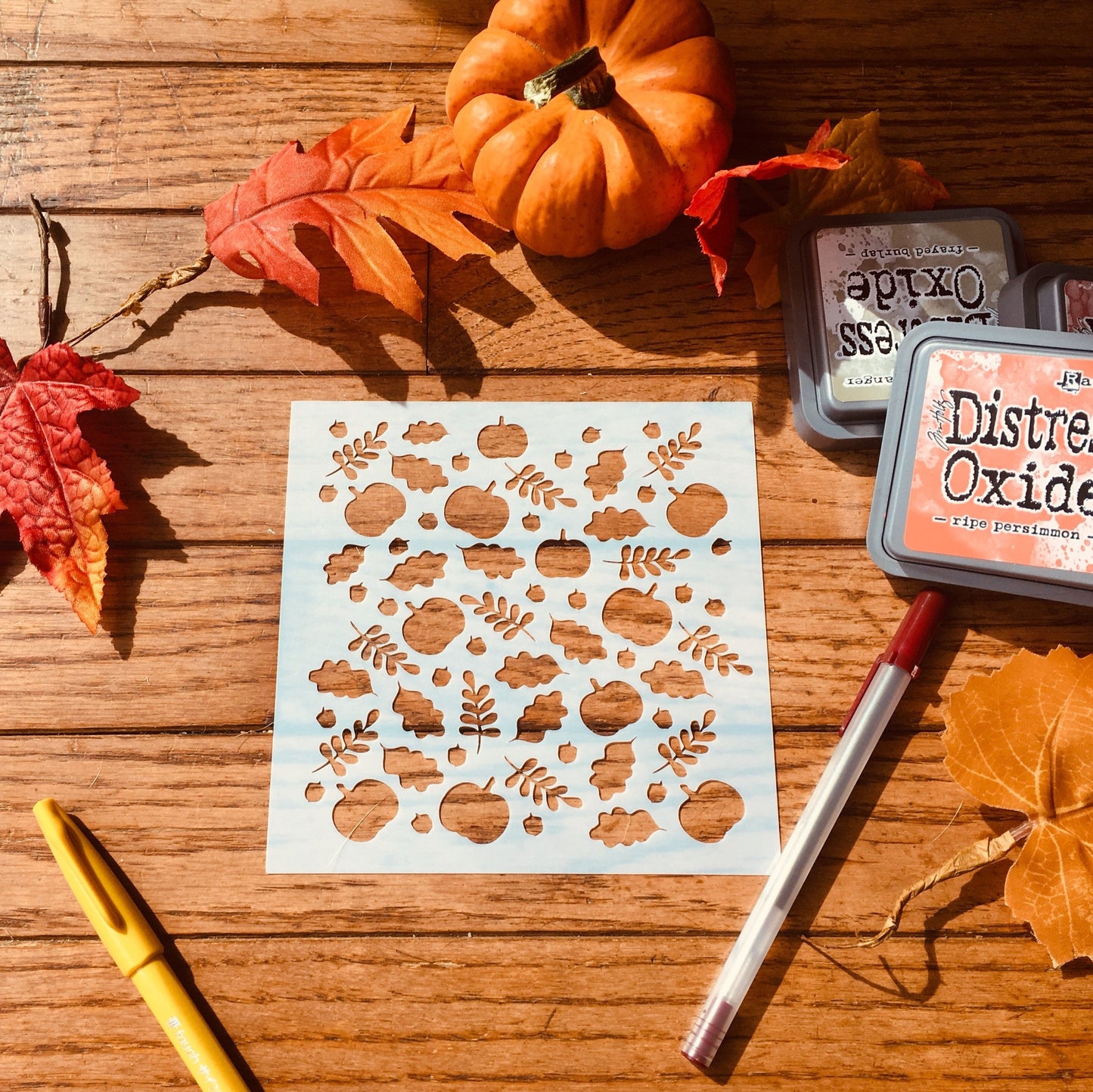 Fall Harvest Cover Stencil  Planner/Bullet Journal/Art Journal/Inking Stencil