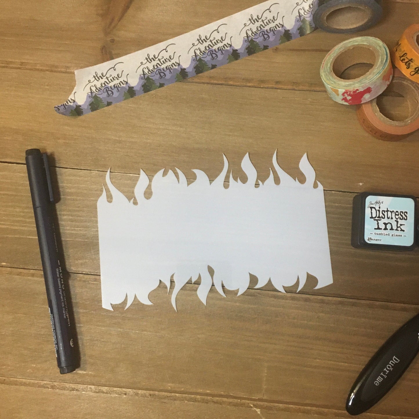 Fire Edger Stencil /Inking cover  Planner/Bullet Journal/Art Journal/Inking Stencil