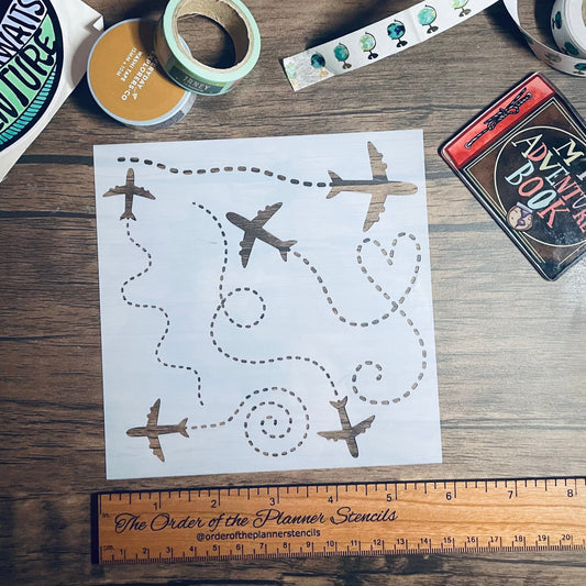 Flight path Stencil /Inking cover  Planner/Bullet Journal/Art Journal/Inking Stencil