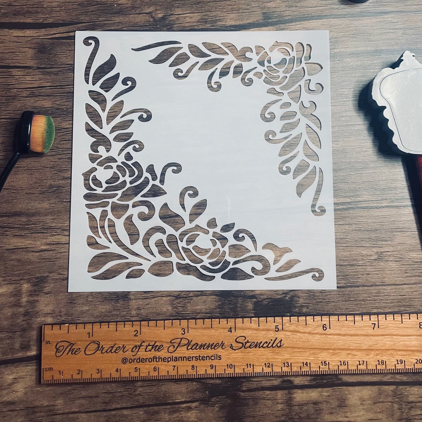Floral Corners Stencil Planner/Bullet Journal/Art Journal/Inking Stencil/ bujo planner craft stencil inking card making