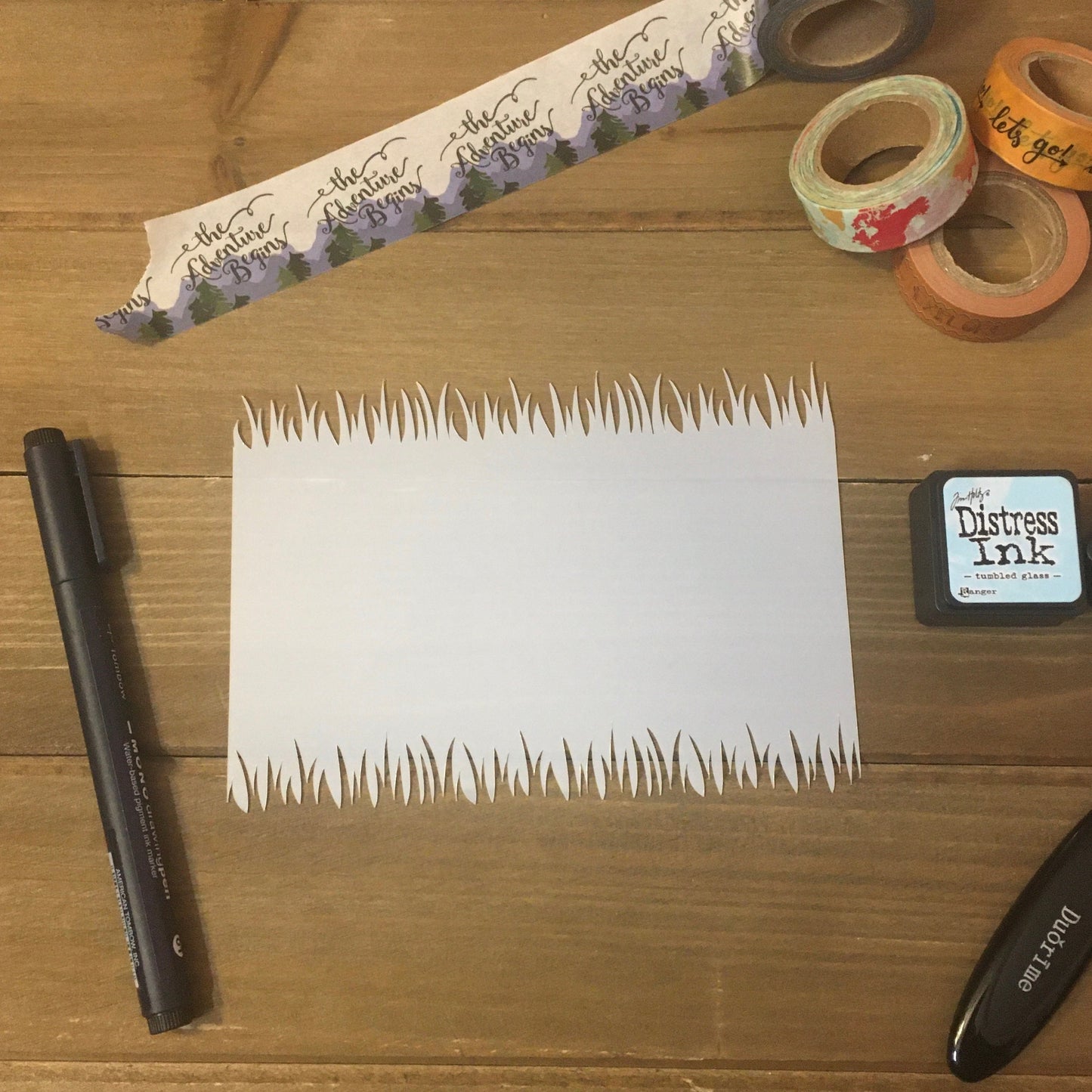 Grass Edger Stencil /Inking cover  Planner/Bullet Journal/Art Journal/Inking Stencil