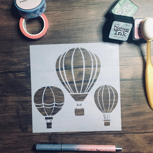 Hot Air Balloons Stencil /Inking cover  Planner/Bullet Journal/Art Journal/Inking Stencil