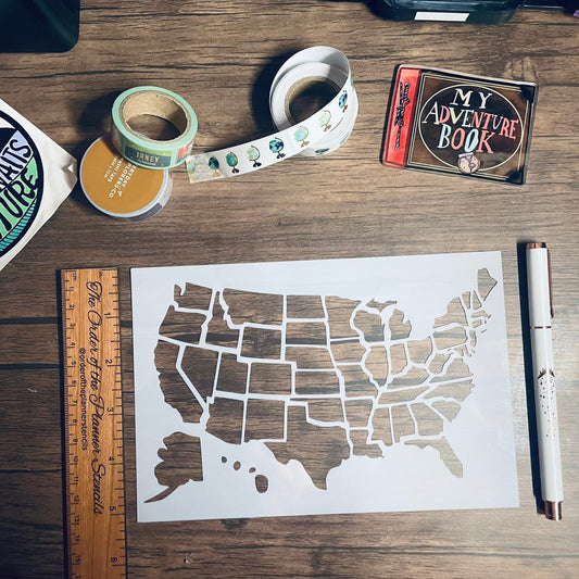 Large USA Stencil /Inking cover  Planner/Bullet Journal/Art Journal/Inking Stencil