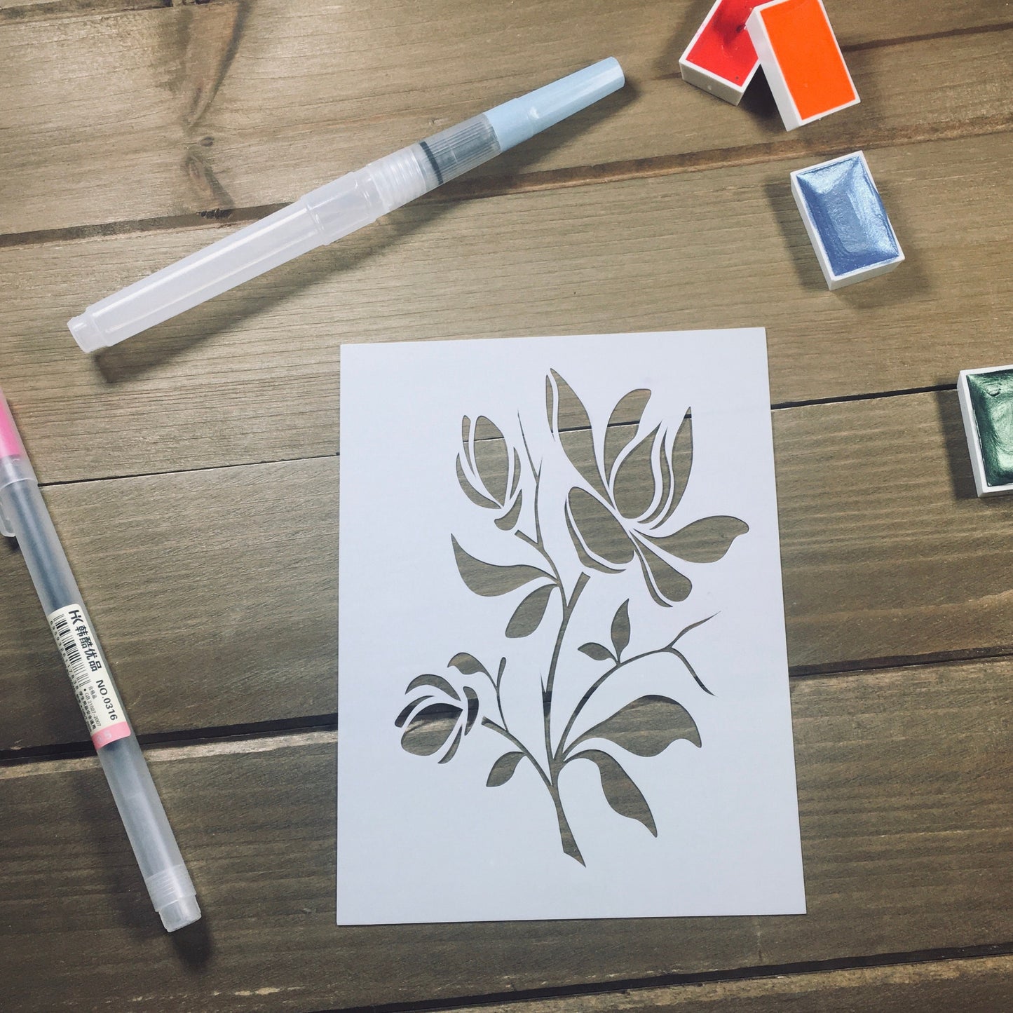 Magnolia Stencil /Inking cover  Planner/Bullet Journal/Art Journal/Inking Stencil