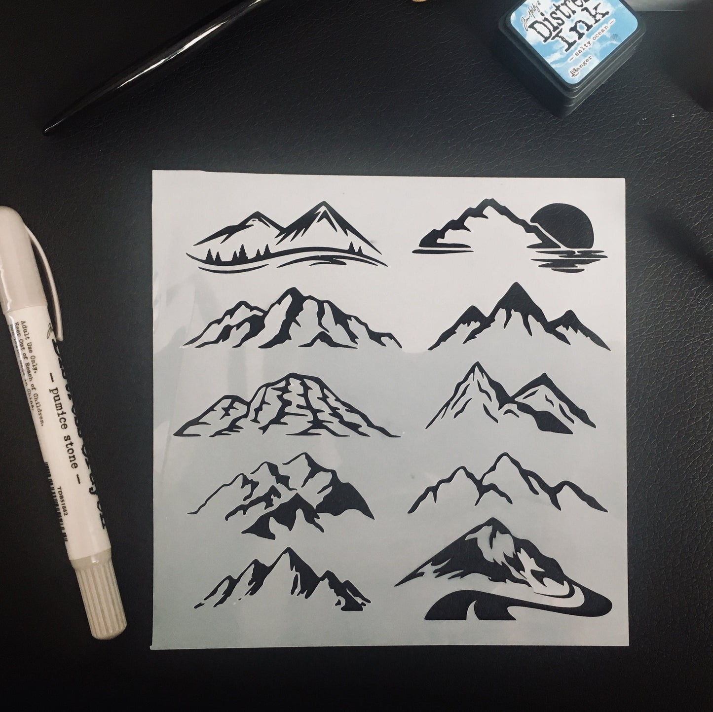 Mountain Variety Planner/Bullet Journal/Art Journal/Inking Stencil/holiday DIY Christmas Cards Christams Tags