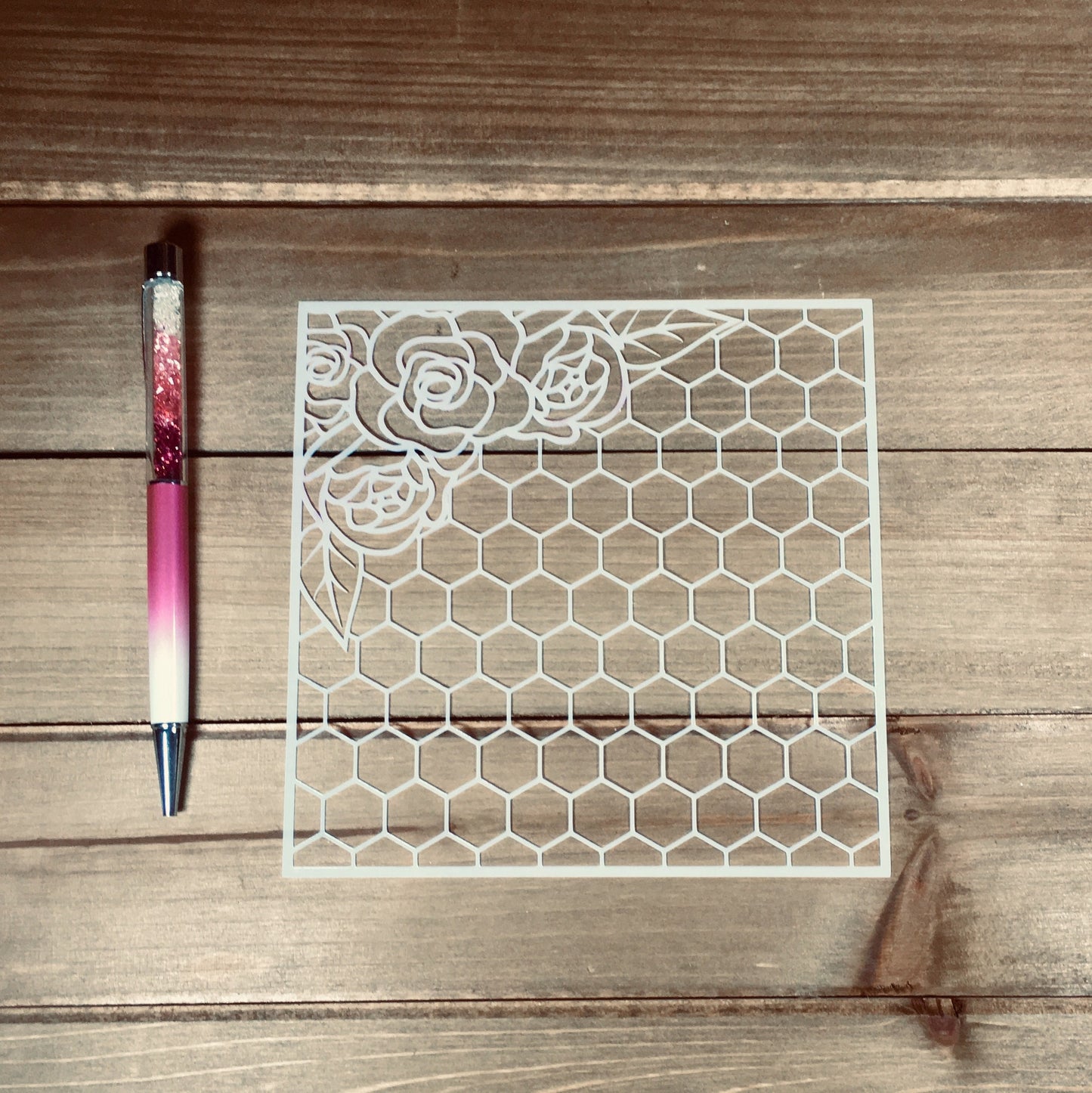 Rose & hexagon stencil /Inking cover  Planner/Bullet Journal/Art Journal/Inking Stencil