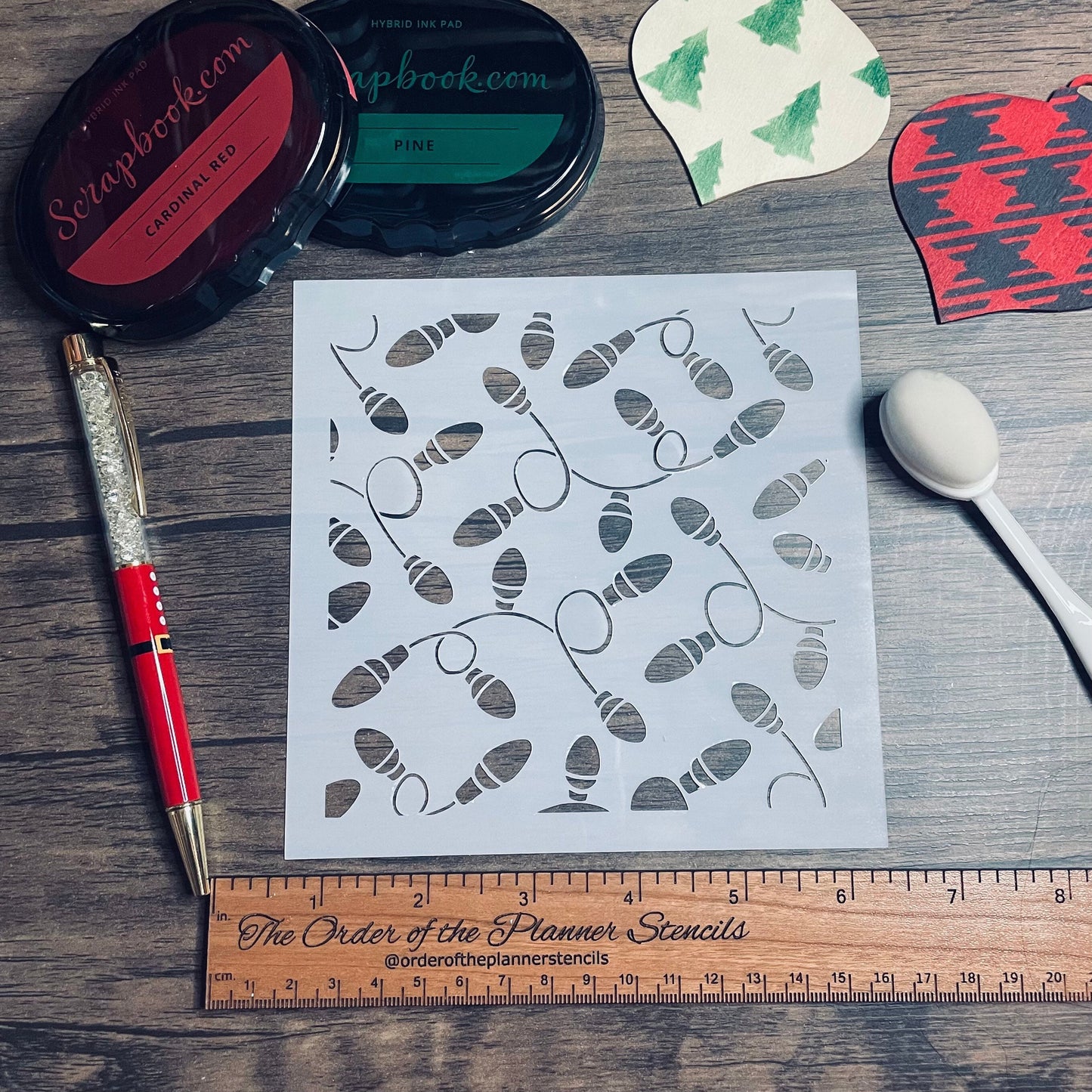 Tangled Christmas Lights Strands Stencil Planner/Bullet Journal/Art Journal/Inking Stencil/holiday DIY Christmas Cards Christams Tags
