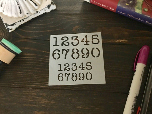 Typewriter Font Numbers Stencil