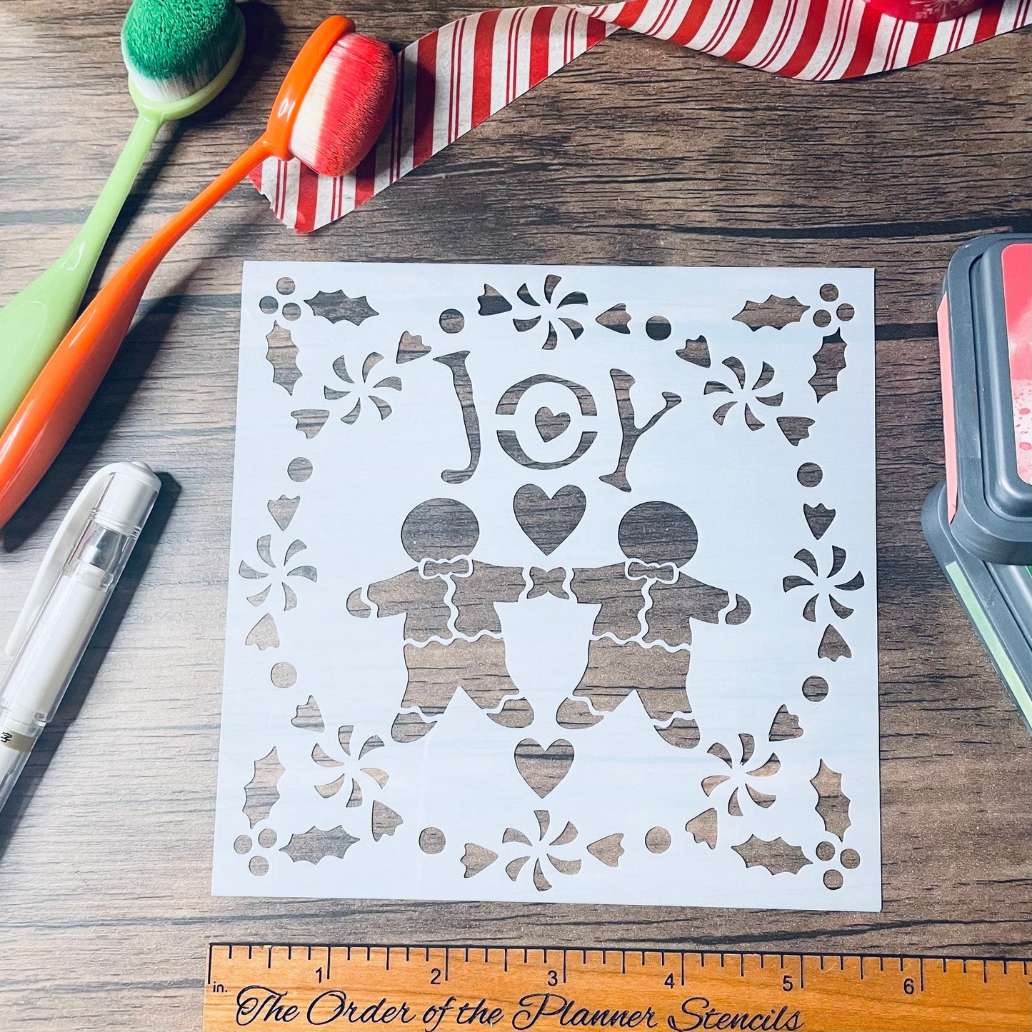 Gingerbread Joy Stencil Planner/Bullet Journal/Art Journal/Inking Stencil/ bujo planner craft stencil inking card making