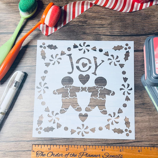 Gingerbread Joy Stencil Planner/Bullet Journal/Art Journal/Inking Stencil/ bujo planner craft stencil inking card making