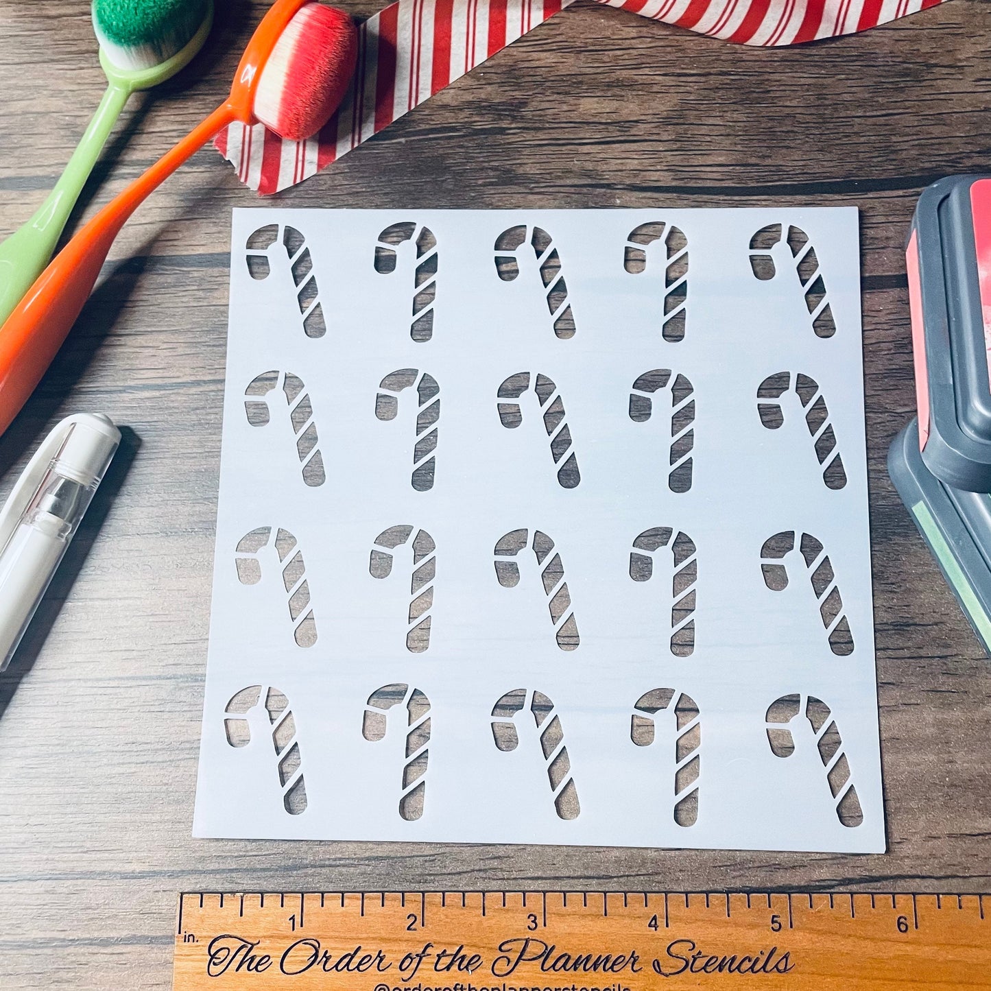 Candy Cane Pattern Stencil Planner/Bullet Journal/Art Journal/Inking Stencil/ bujo planner craft stencil inking card making