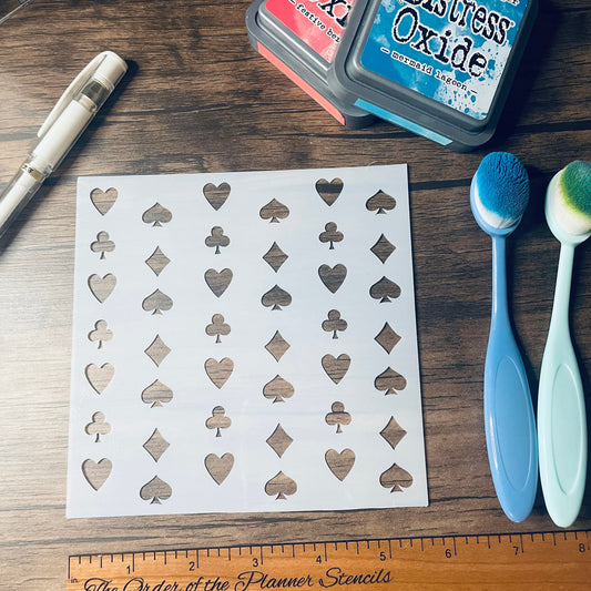 Card Suit Pattern Stencil Planner/Bullet Journal/Art Journal/Inking Stencil/ bujo planner craft stencil inking card making