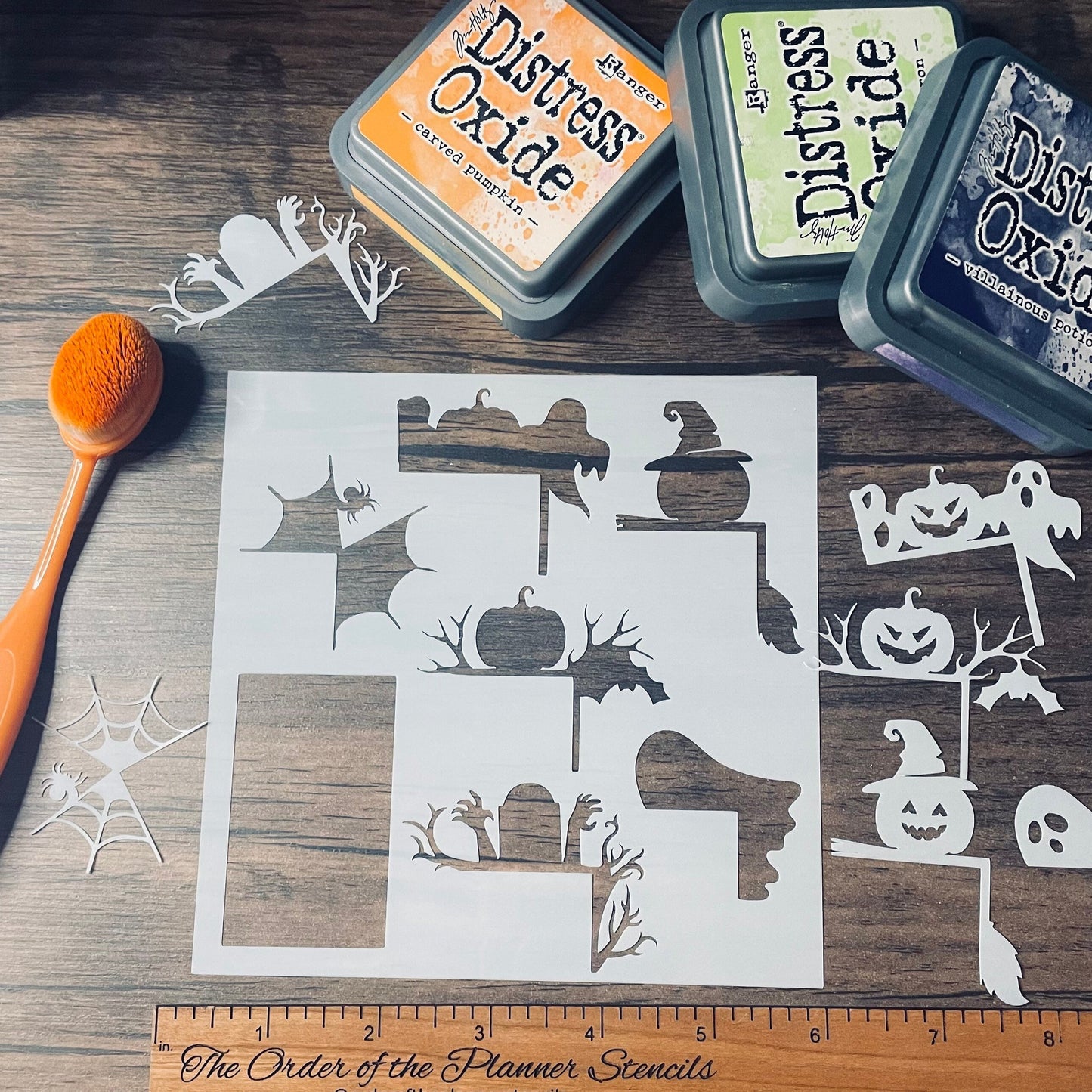 Halloween Corners Stencil Planner/Bullet Journal/Art Journal/Inking Stencil/ bujo planner craft stencil inking card making