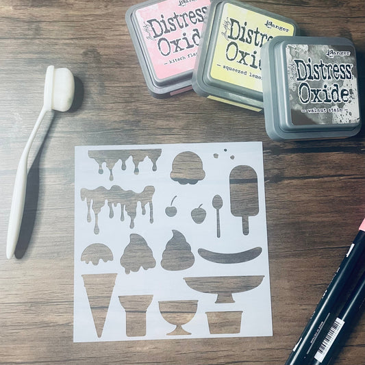 Build Your Own Ice Cream Stencil Planner/Bullet Journal/Art Journal/Inking Stencil/ bujo planner craft stencil inking card making