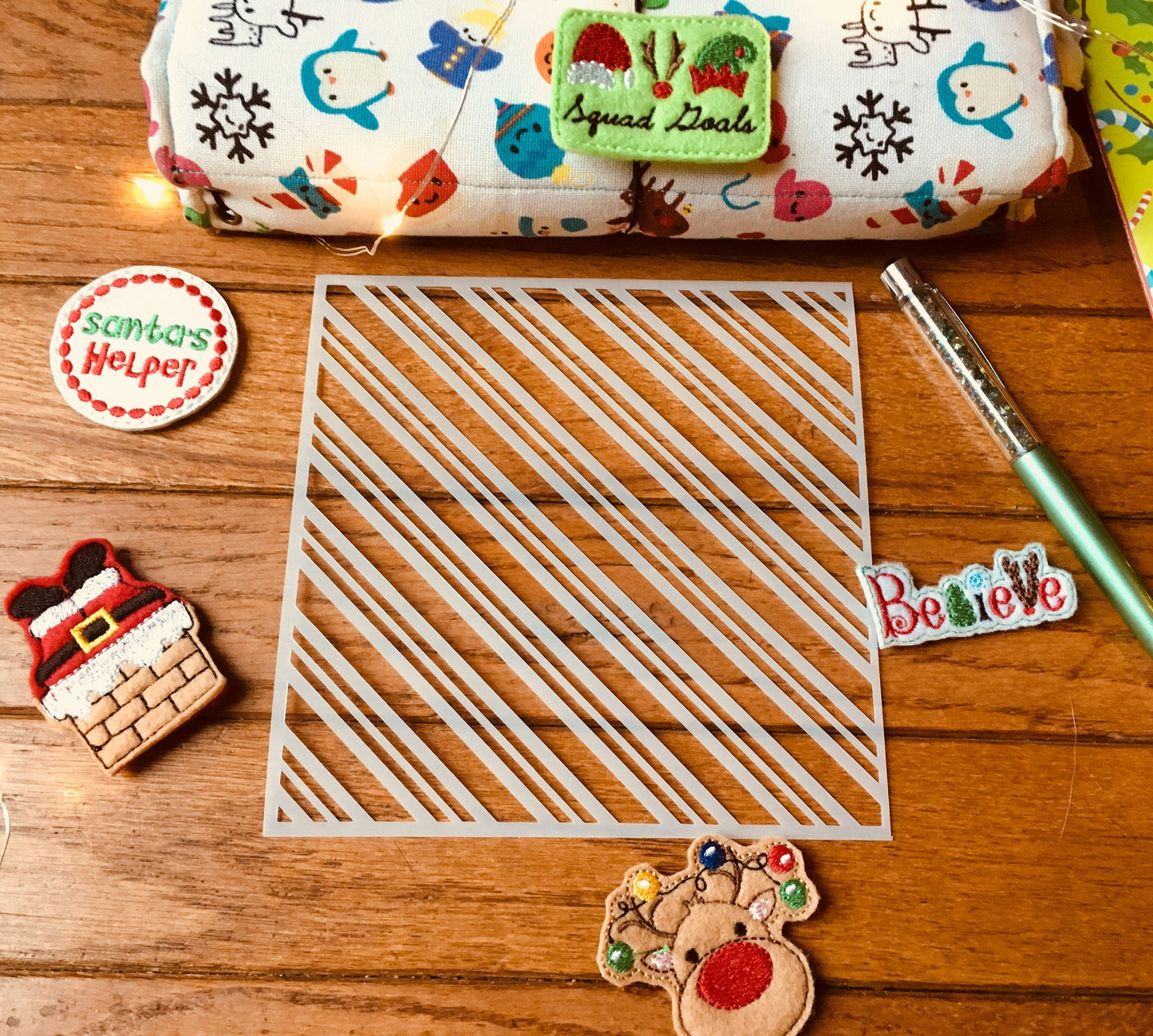 Candy Cane Stripes Stencil-Planner Stencil, Art Journal Stencil, Cookie Stencil