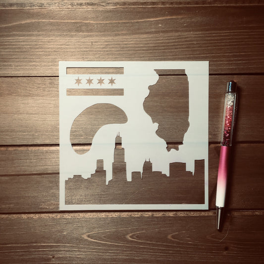 Chicago 1 stencil /Inking cover  Planner/Bullet Journal/Art Journal/Inking Stencil