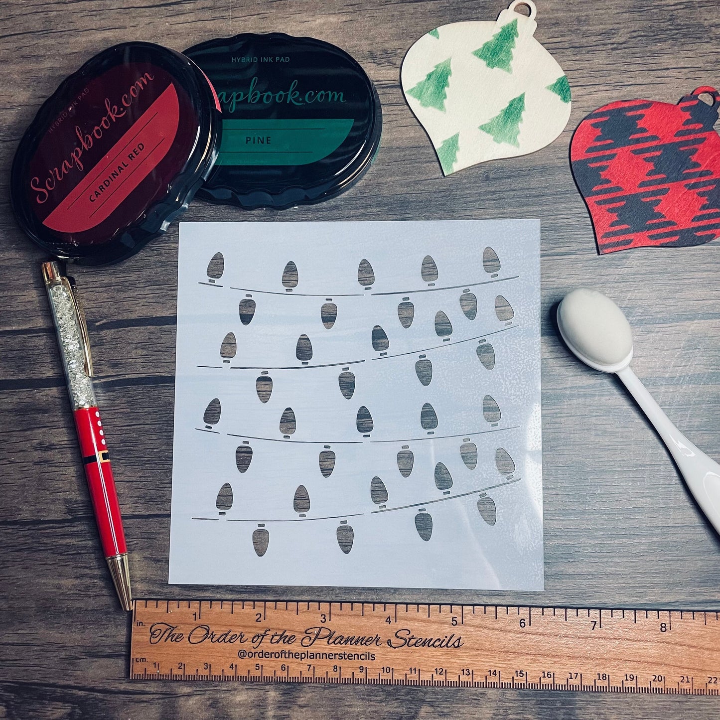 Christmas Strands Stencil  Planner/Bullet Journal/Art Journal/Inking Stencil/holiday DIY Christmas Cards Christams Tags