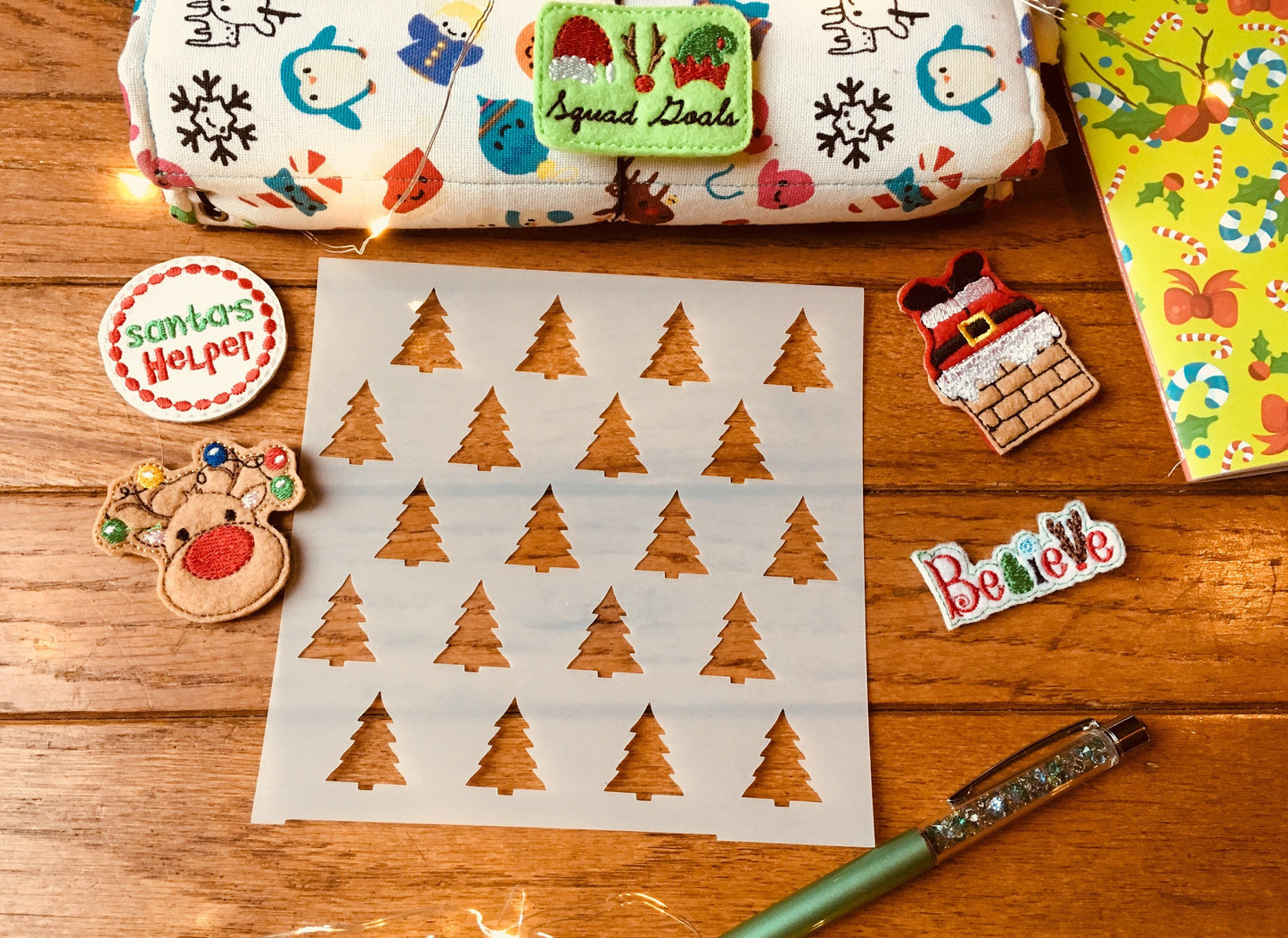 Christmas Tree Cover Stencil-Planner Stencil, Art Journal Stencil, Cookie Stencil