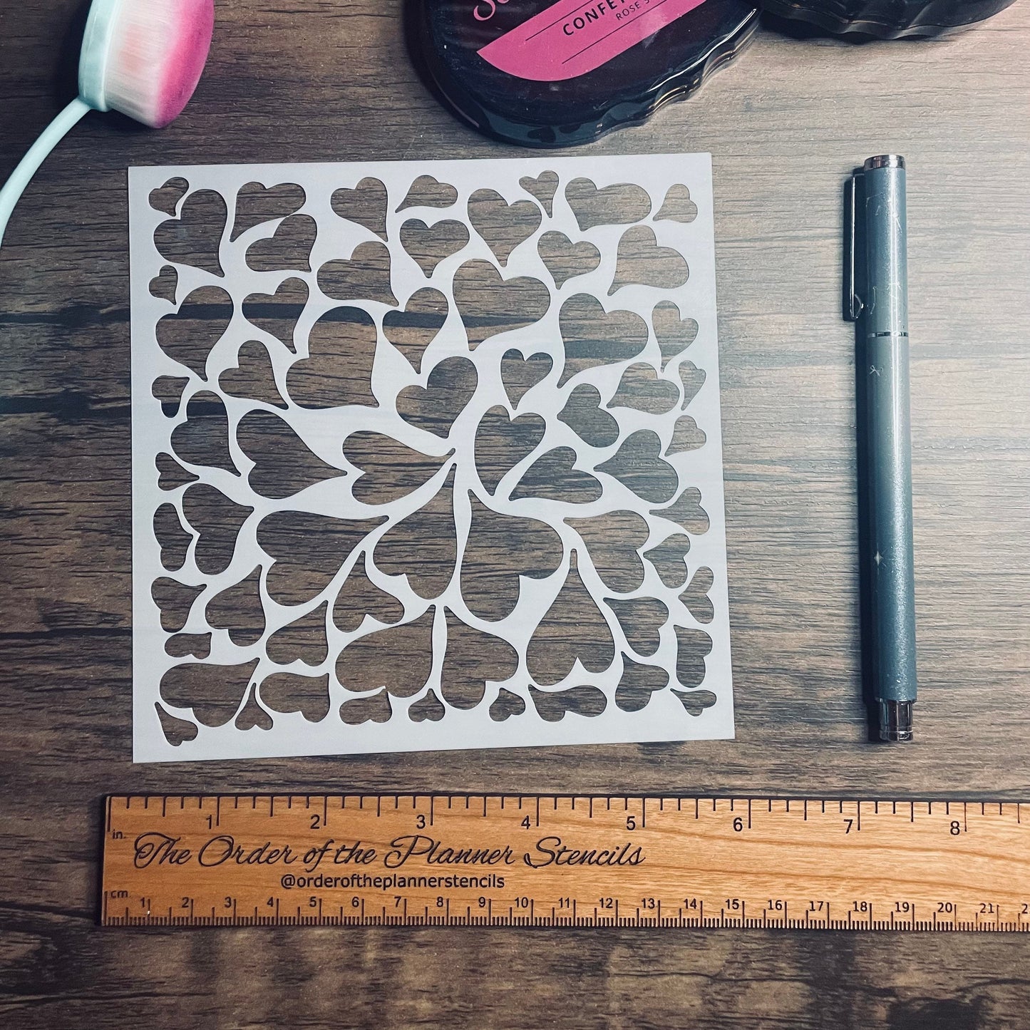 Distorted Hearts Stencil  Planner/Bullet Journal/Art Journal/Inking Stencil/ bujo planner craft stencil inking card making