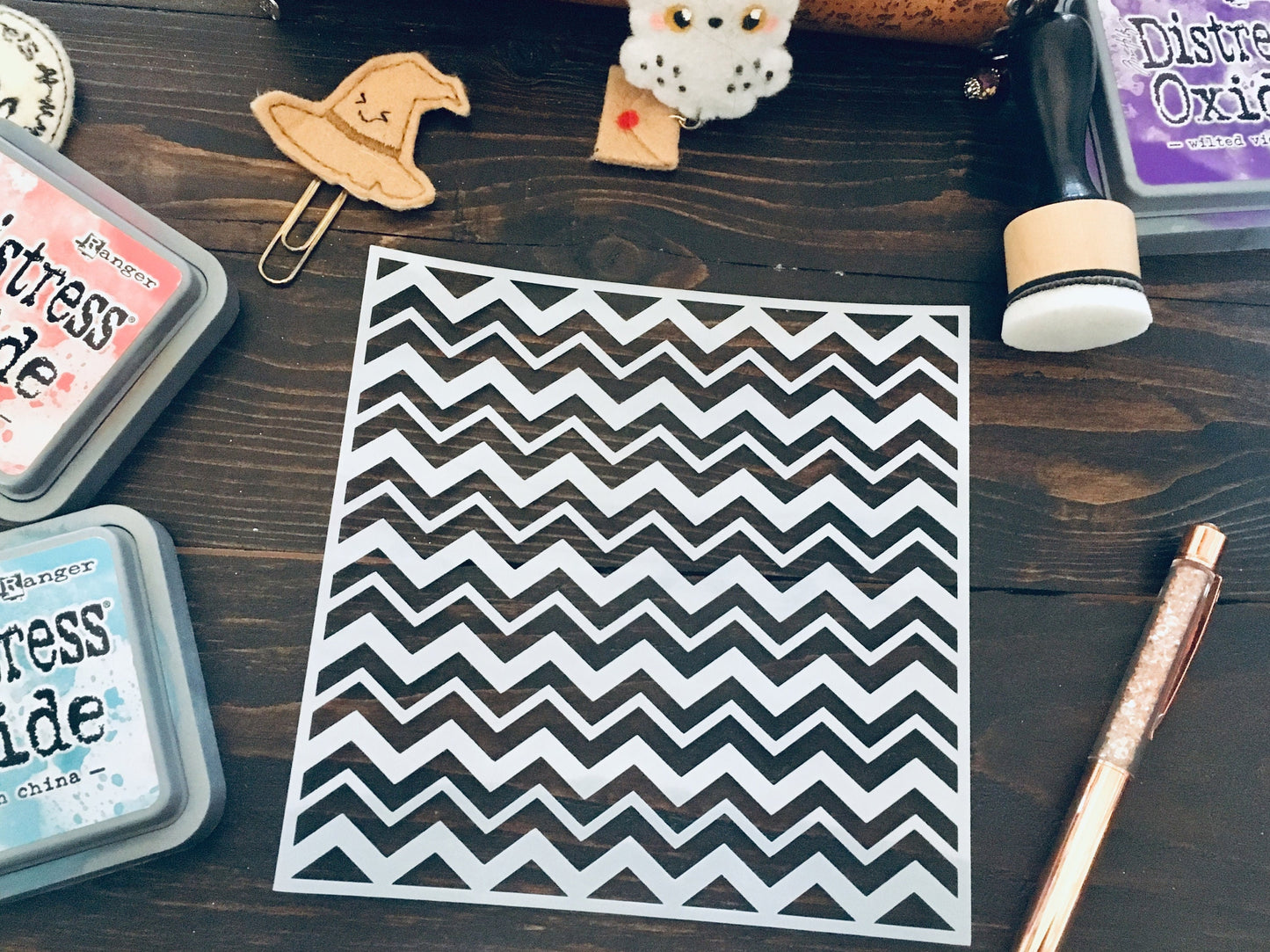 Double Zig Zags Stencil-Journaling Basics-planner stencil, cookie Stencil  (in 2 sizes!) Distress Inking pattern, Dragon Scales, Dragon egg