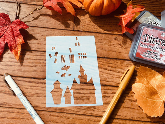 Haunted House  Stencil  Planner/Bullet Journal/Art Journal/Inking Stencil